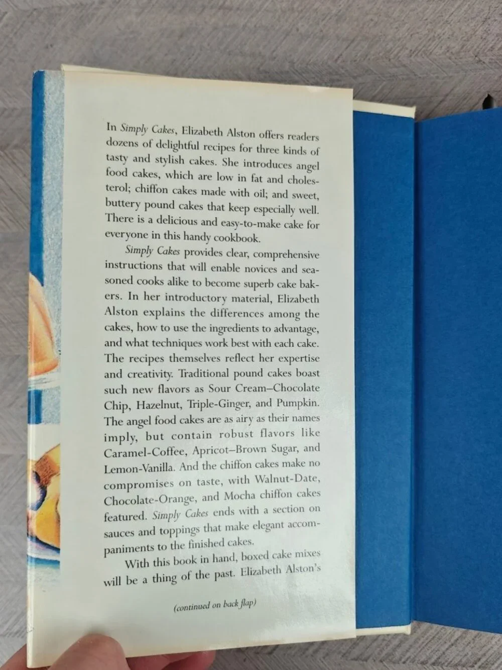 Simply Cakes: Angel, Pound And Chiffon Elizabeth Alston Hardcover 1994 Recipes